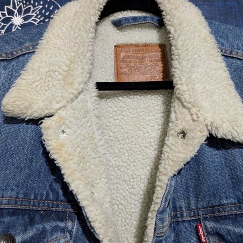 Levi's Sherpa Lined Denim Trucker Jacket Men's XL - Picture 4 of 9